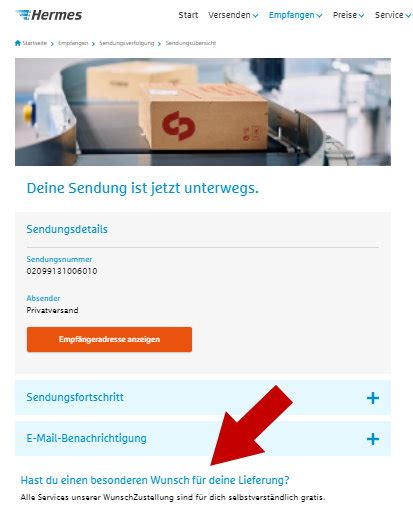 hermes wunschzustellung geht nicht|hermes paket umleiten.